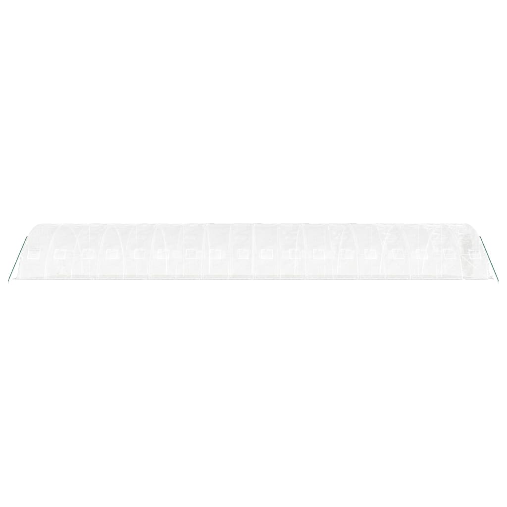 Gewächshaus mit Stahlrahmen Weiß 40 m² 8x5x2,3 m
