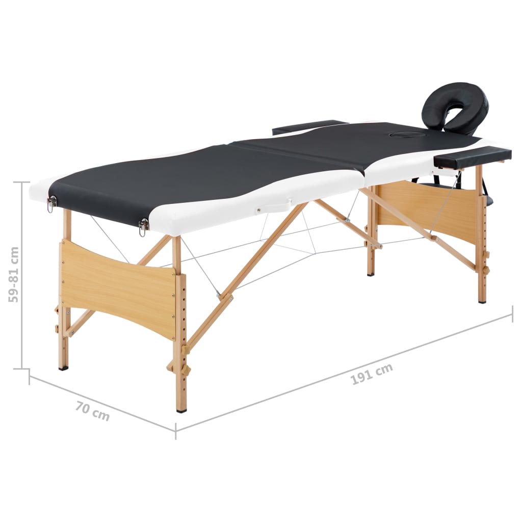 Massageliege Klappbar 2-Zonen mit Holzgestell Lila