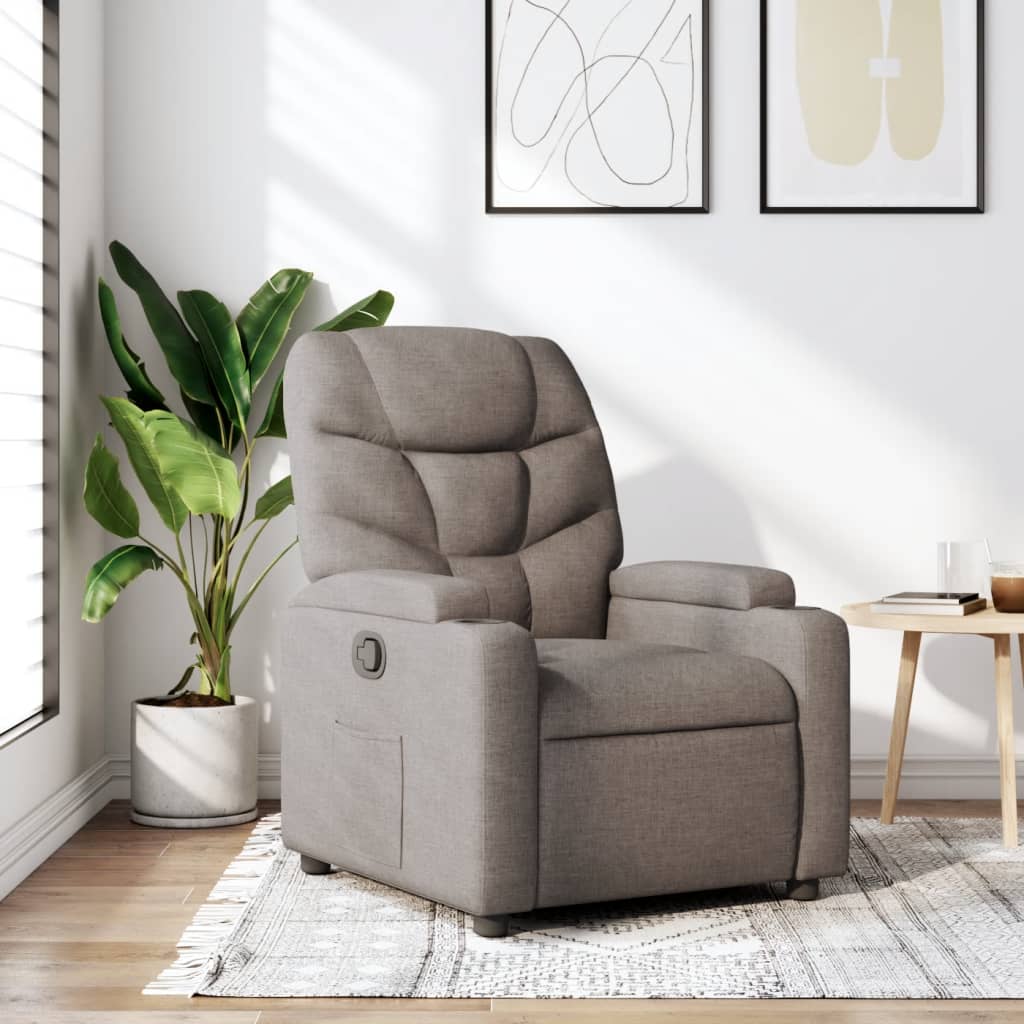 Relaxsessel Elektrisch Dunkelgrau Stoff