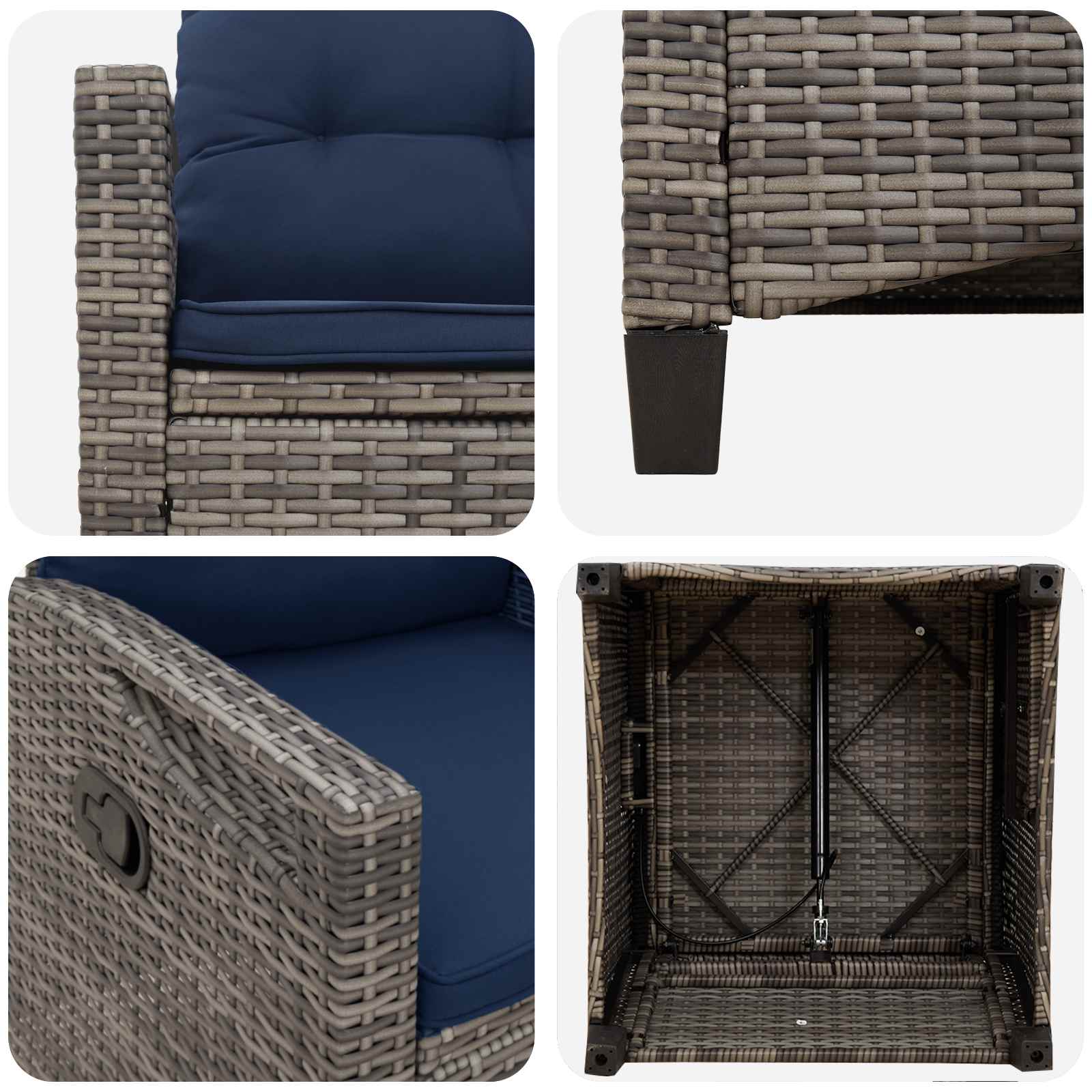 Gartenstuhl 2 pcs Schwarz 56 x 64 x 94 cm Stahl und Polyester