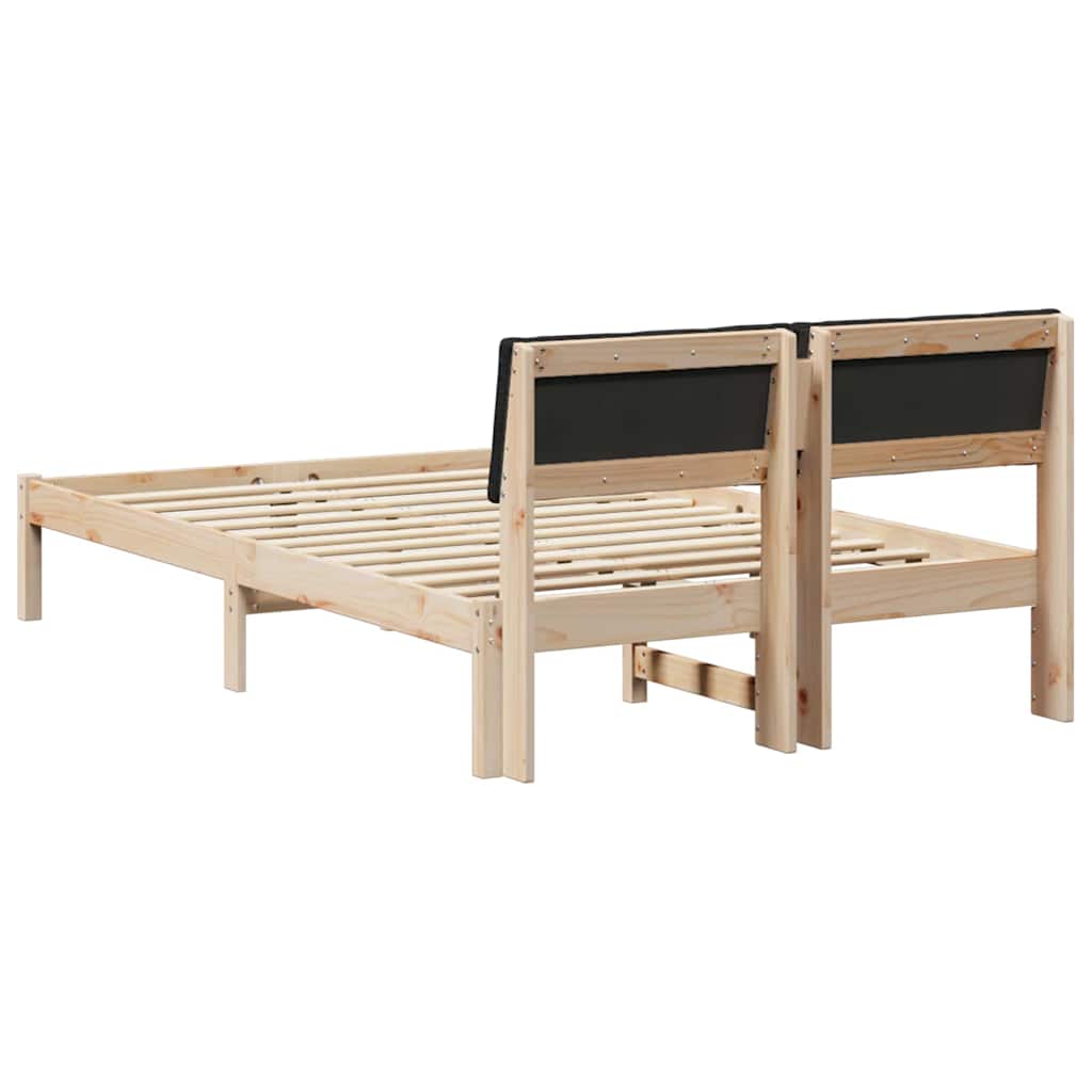 Bettgestell Braun und hellgrau 200 x 200 cm Massivholz Kiefer