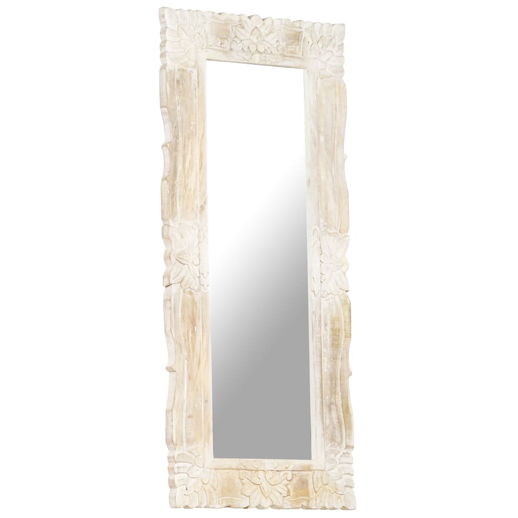 Spiegel Weiß 80x50 cm Mango Massivholz