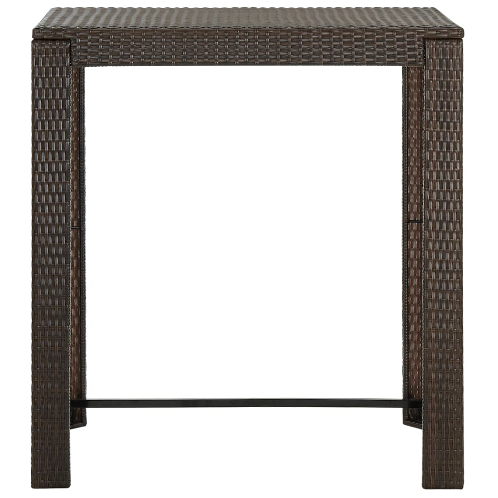 Garten-Bartisch Grau 60,5x60,5x110,5 cm Poly Rattan
