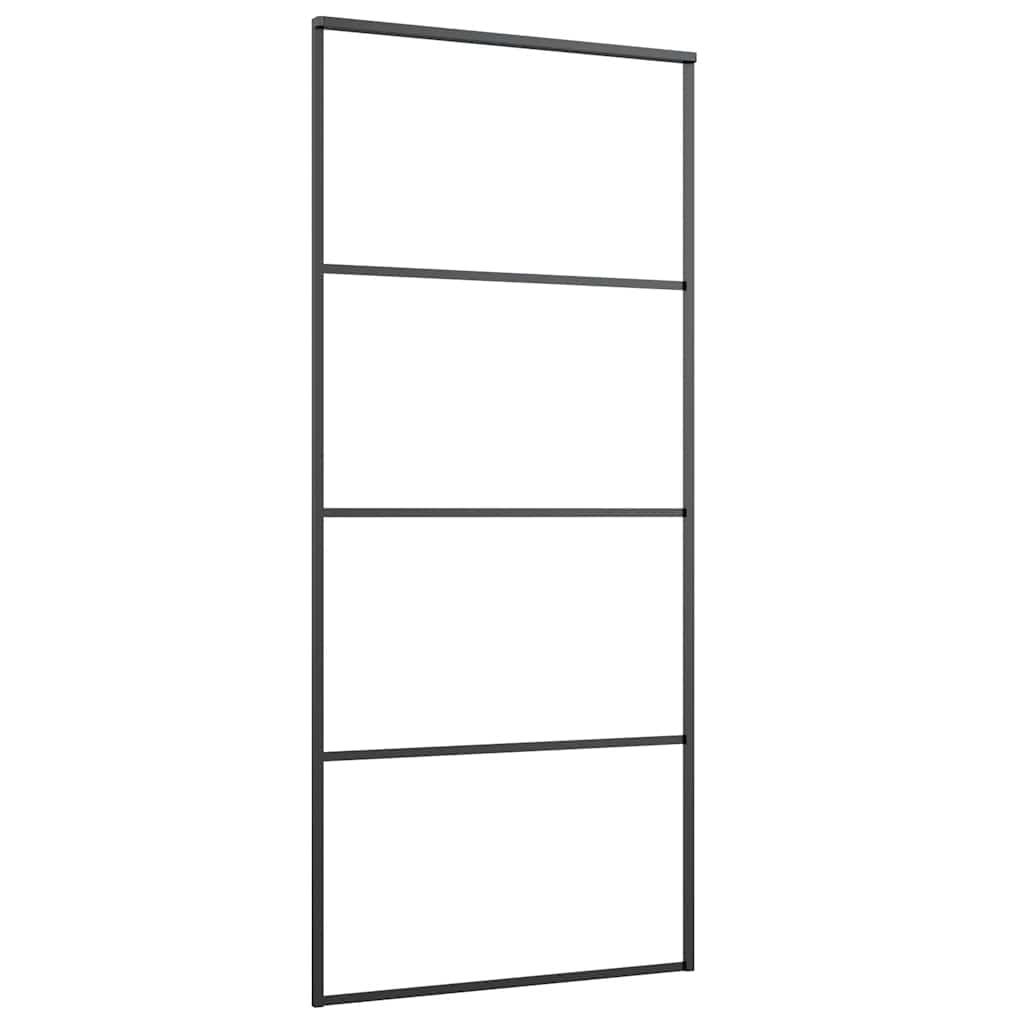Schiebetür mit Beschlag 76x205 cm ESG-Glas & Aluminium