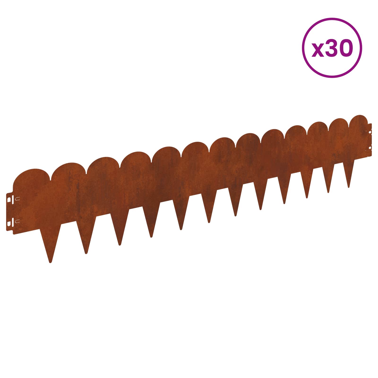 Raseneinfassung 10 pcs 103 x 15 cm Stahl Schwarz