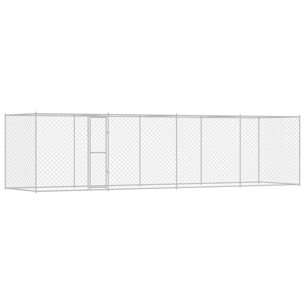 Hundezwinger mit Tür Grau 2x2x1,5 m Verzinkter Stahl