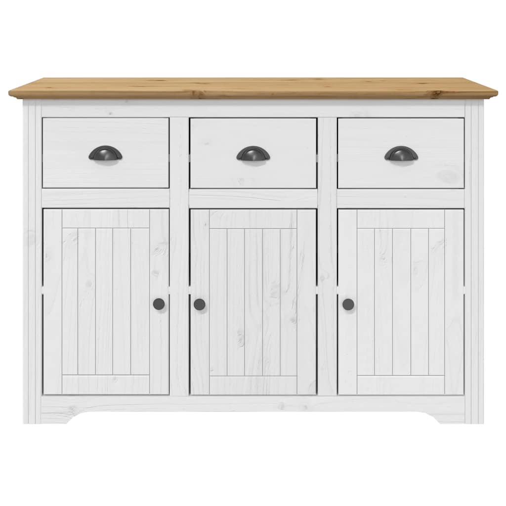 Highboard BODO Grau 115,5x43x200,5 cm Massivholz Kiefer