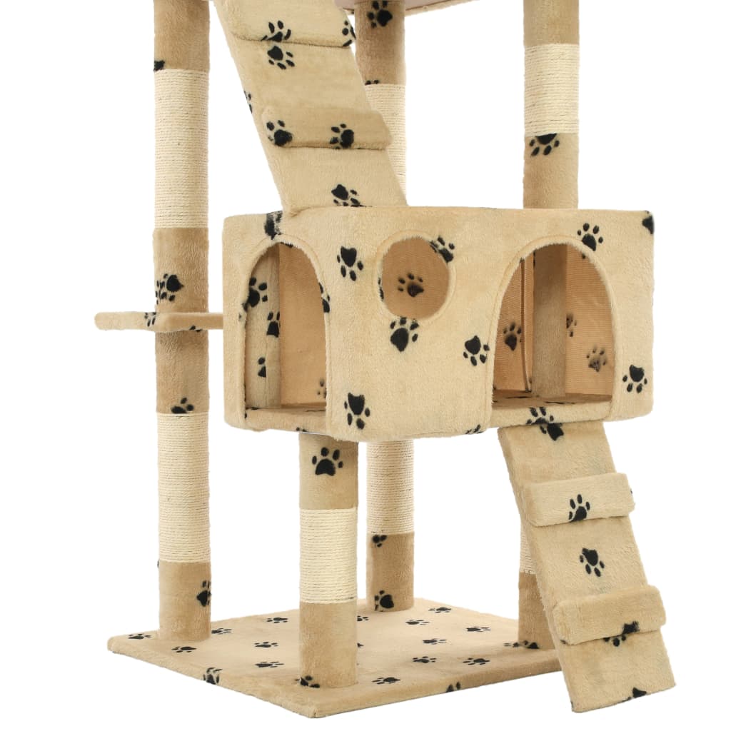 Katzen-Kratzbaum mit Sisal-Kratzsäulen 170 cm Grau