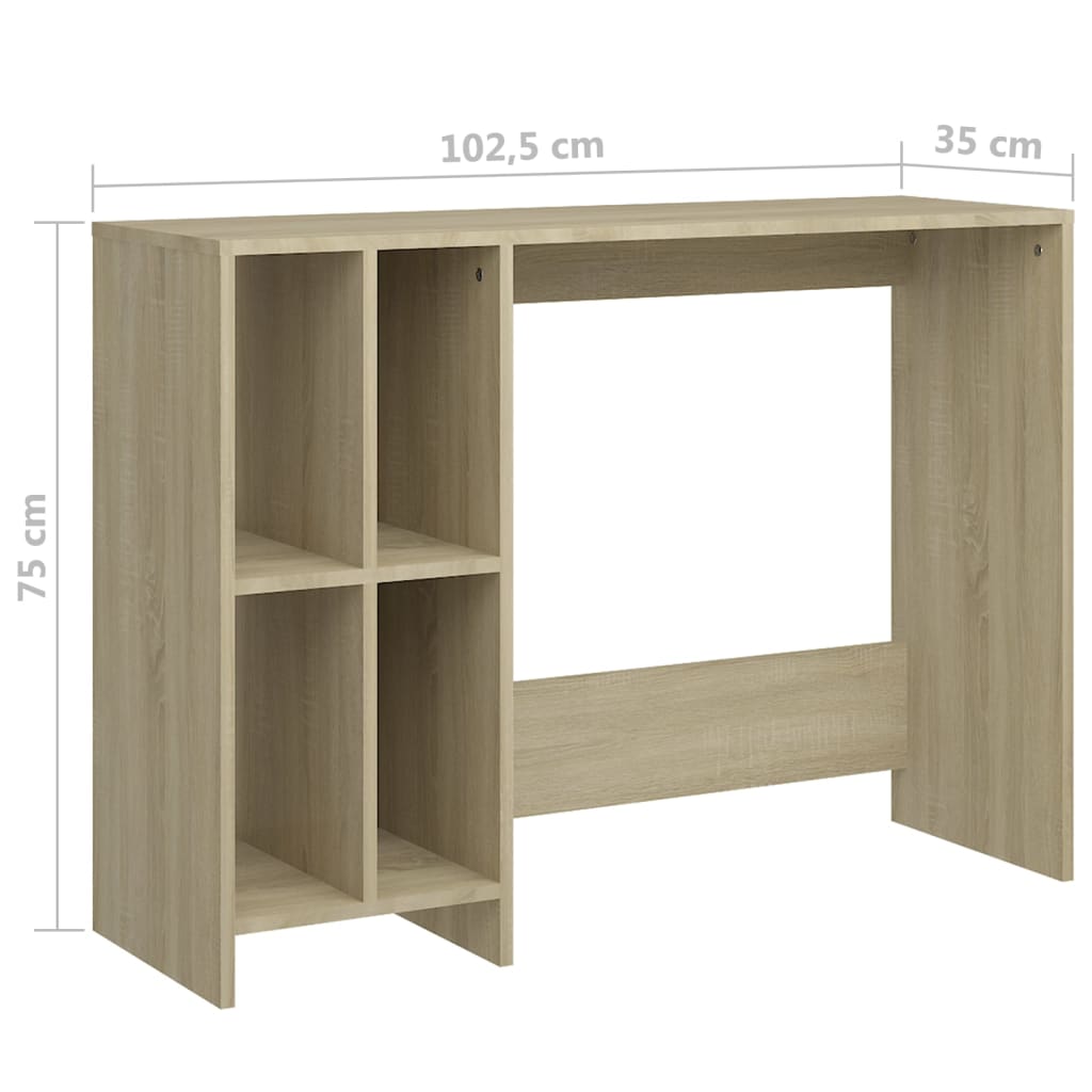 Computertisch Weiß 102,5x35x75 cm Holzwerkstoff