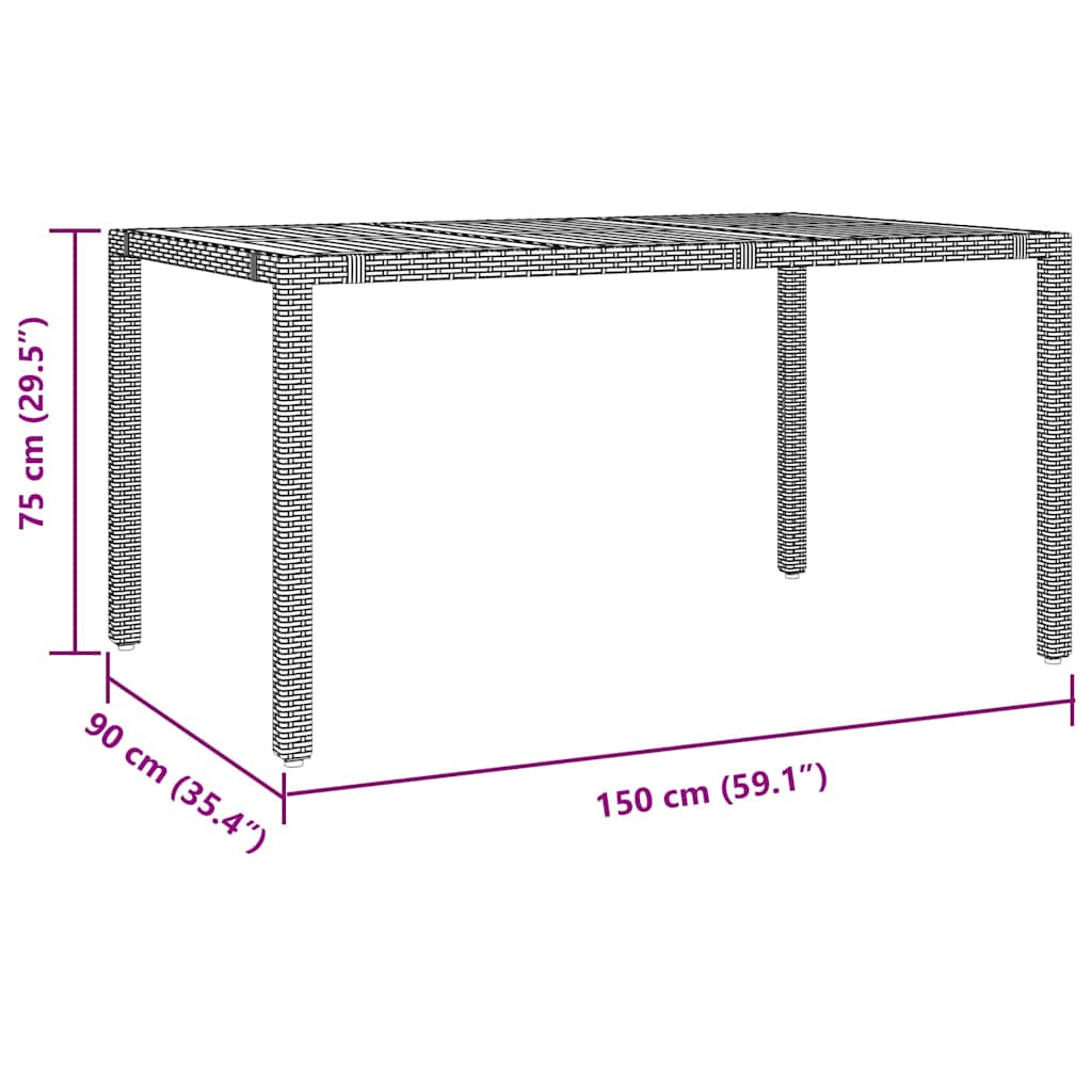 Garten Essgruppe 3 pcs Schwarz und Braun Poly-Rattan