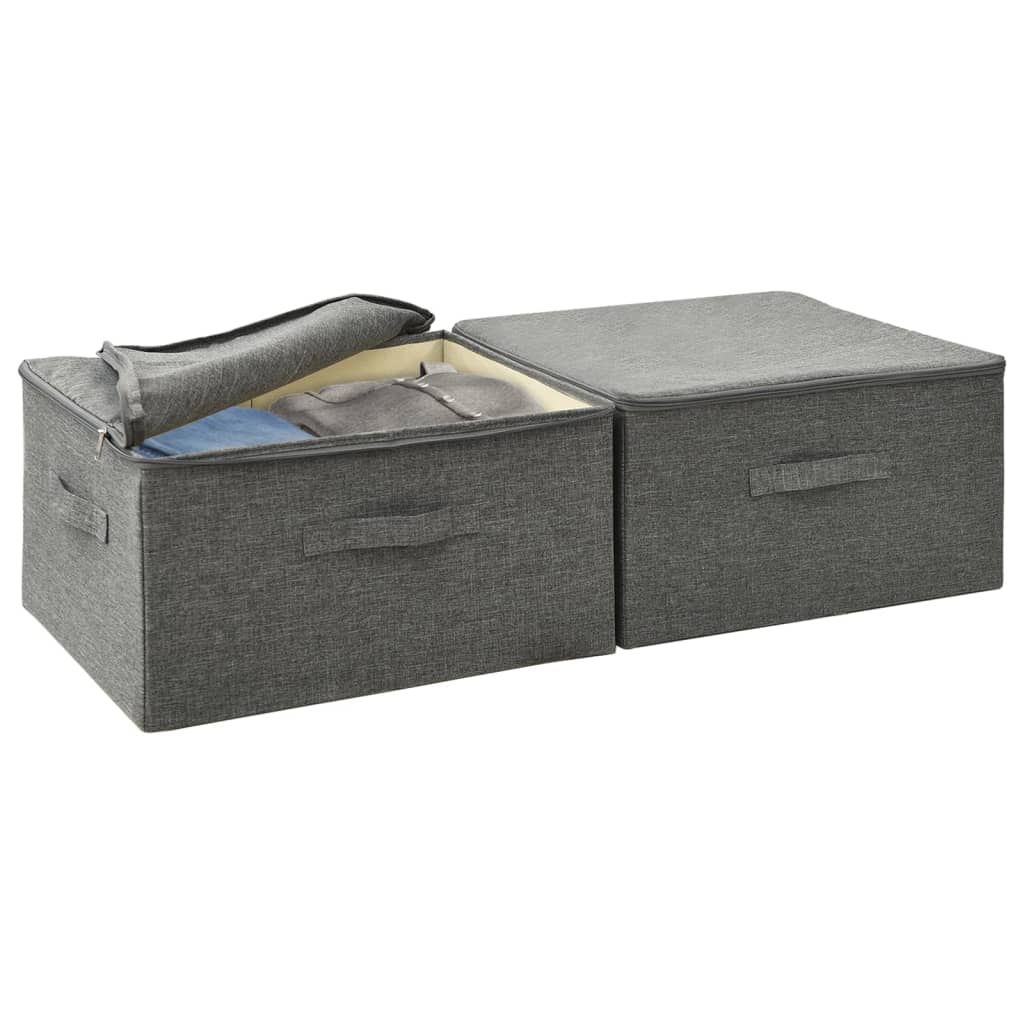 Aufbewahrungsboxen 2 Stk. Stoff 43x34x23 cm Creme