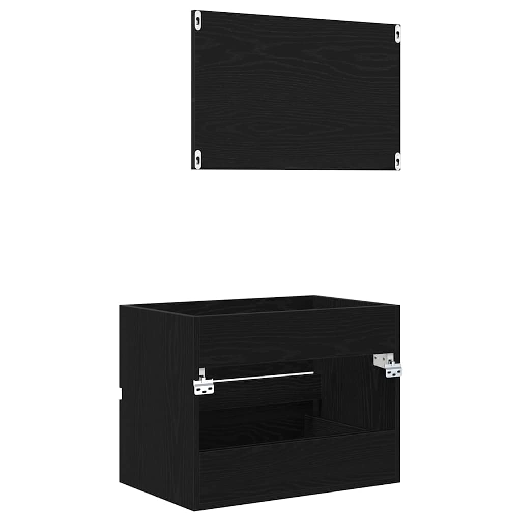 2-tlg. Badmöbel-Set Weiß Holzwerkstoff