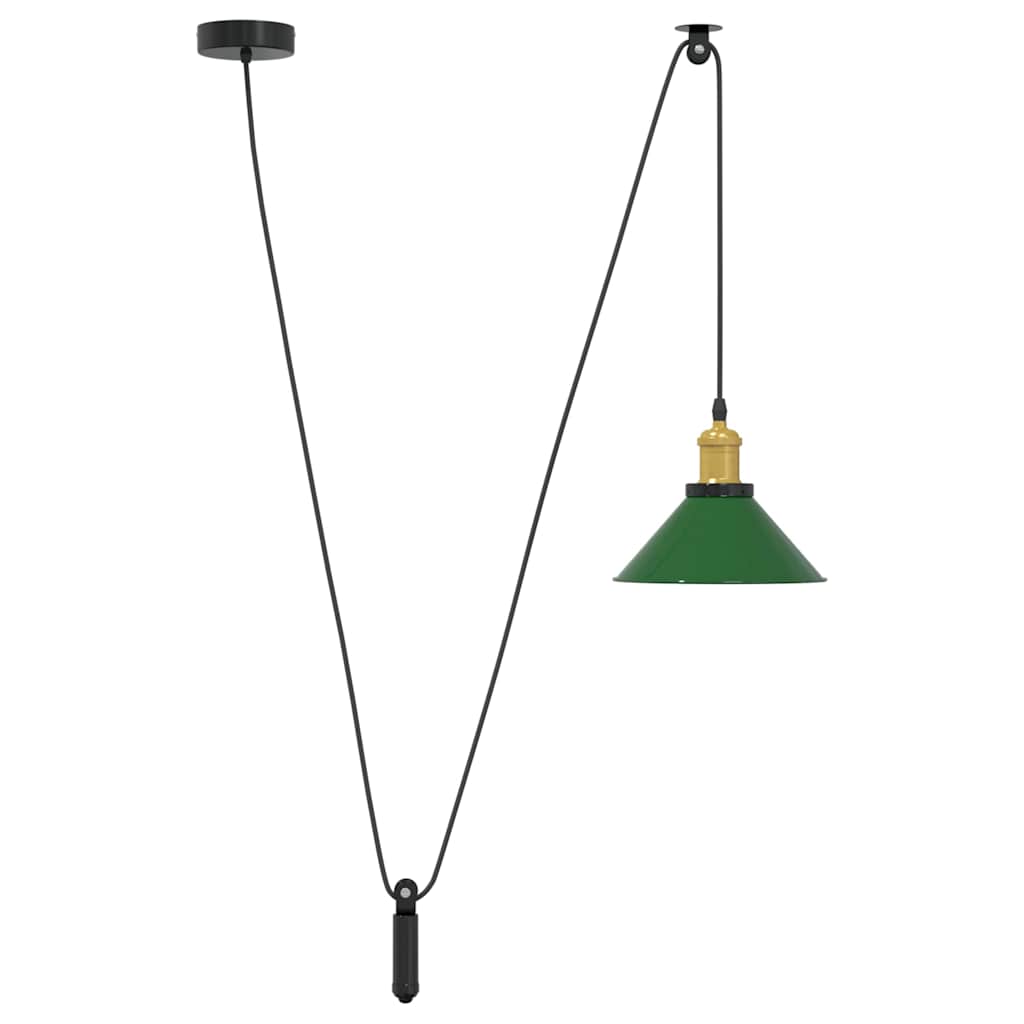 Pendelleuchte Höhenverstellbar E27 Schwarz Glänzend Ø 22 cm