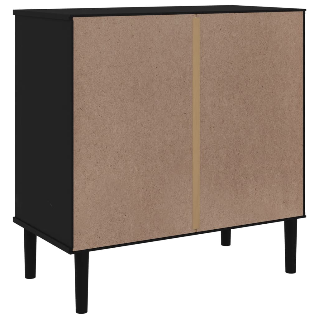 Schubladenkommode SENJA Rattan-Look Braun 80x40x80 Kiefernholz