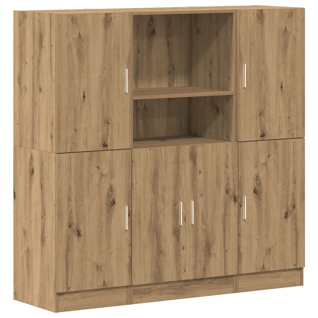 3-tlg. Küchenschrank-Set Weiß Holzwerkstoff