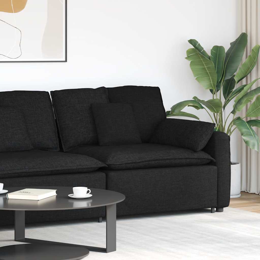 Modulares Sofa Endmodul mit Armlehne Kissen Hellgrau 100 cm
