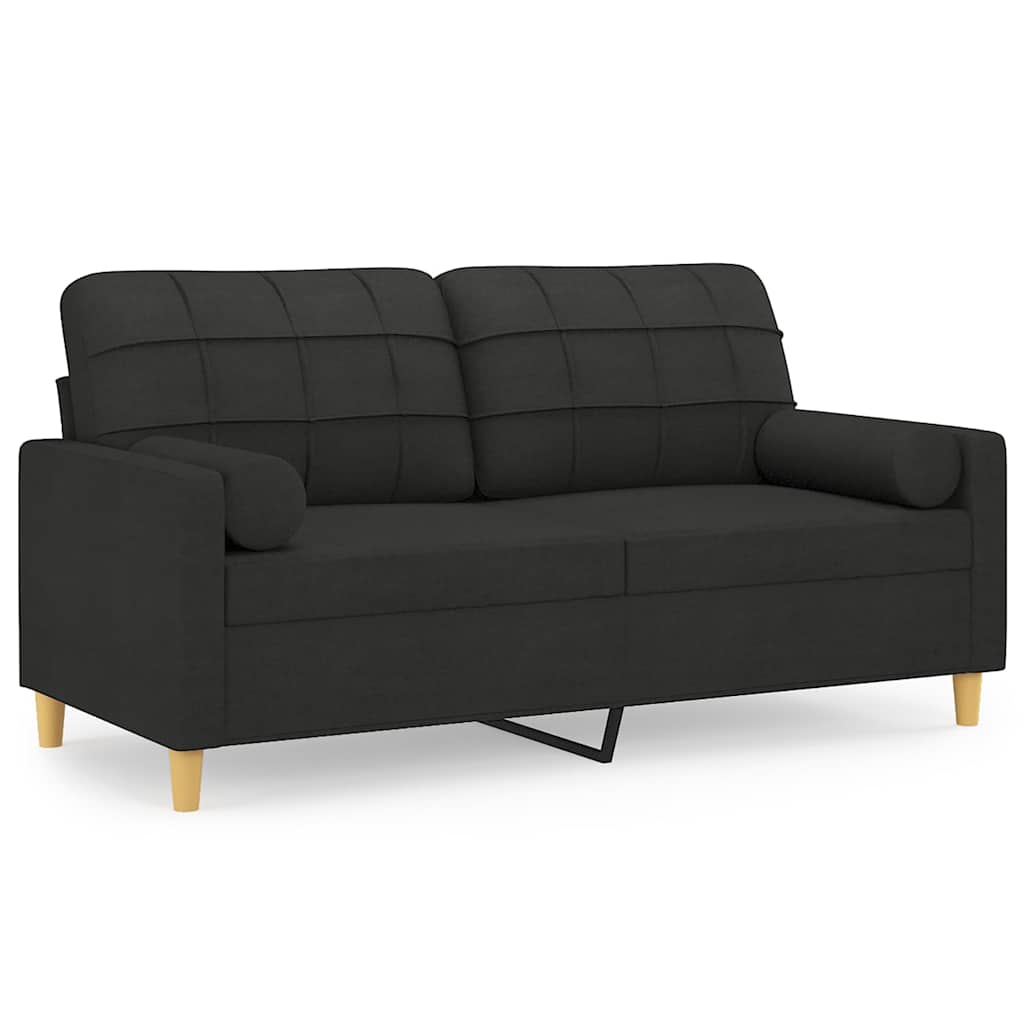 2-Sitzer-Sofa mit Zierkissen Braun 120 cm Stoff