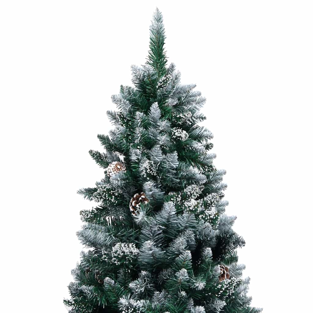 Künstlicher Weihnachtsbaum mit LEDs Kugeln Zapfen 150 cm
