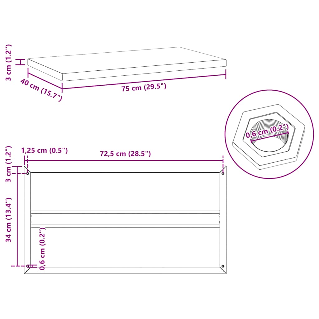 Wandregale 2 Stk. 100x40 cm Silbern Edelstahl