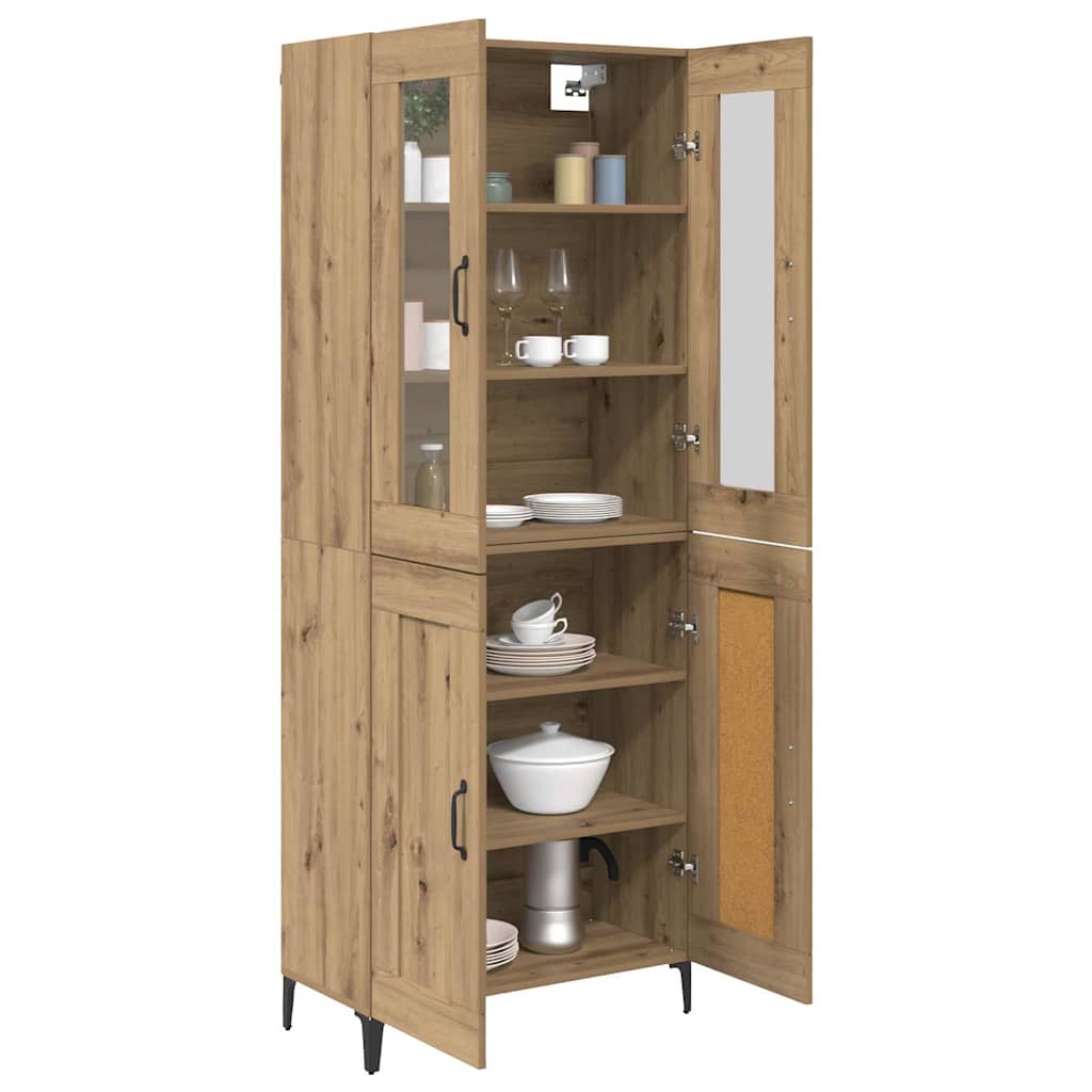 Highboard Altholz 69,5 x 34 x 180 cm Holzwerkstoff
