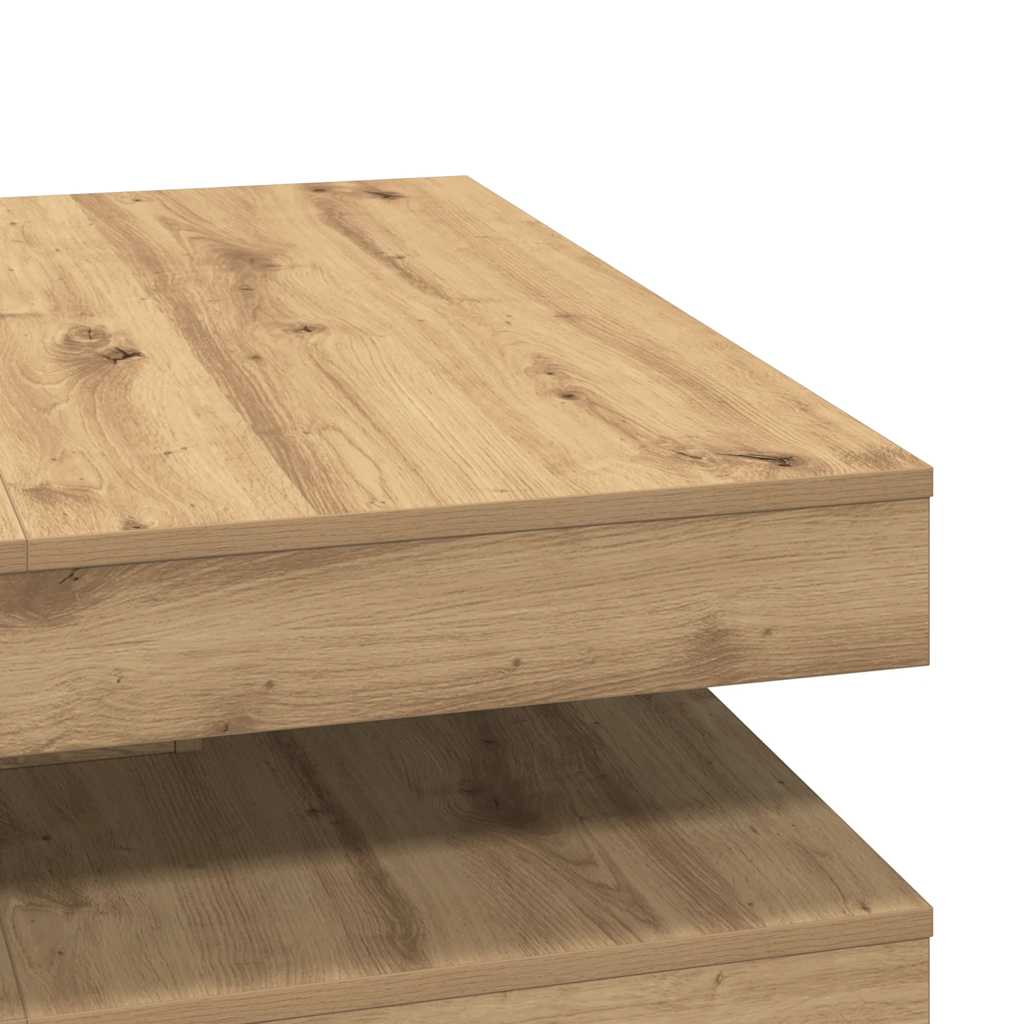 Couchtisch 360-Grad Drehbar Weiß 90x90x34,5 cm