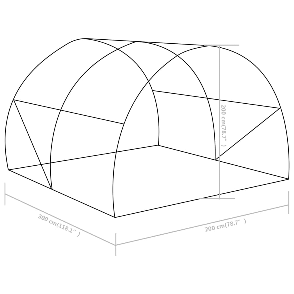 Gewächshaus 4,5 m² 300x150x200 cm