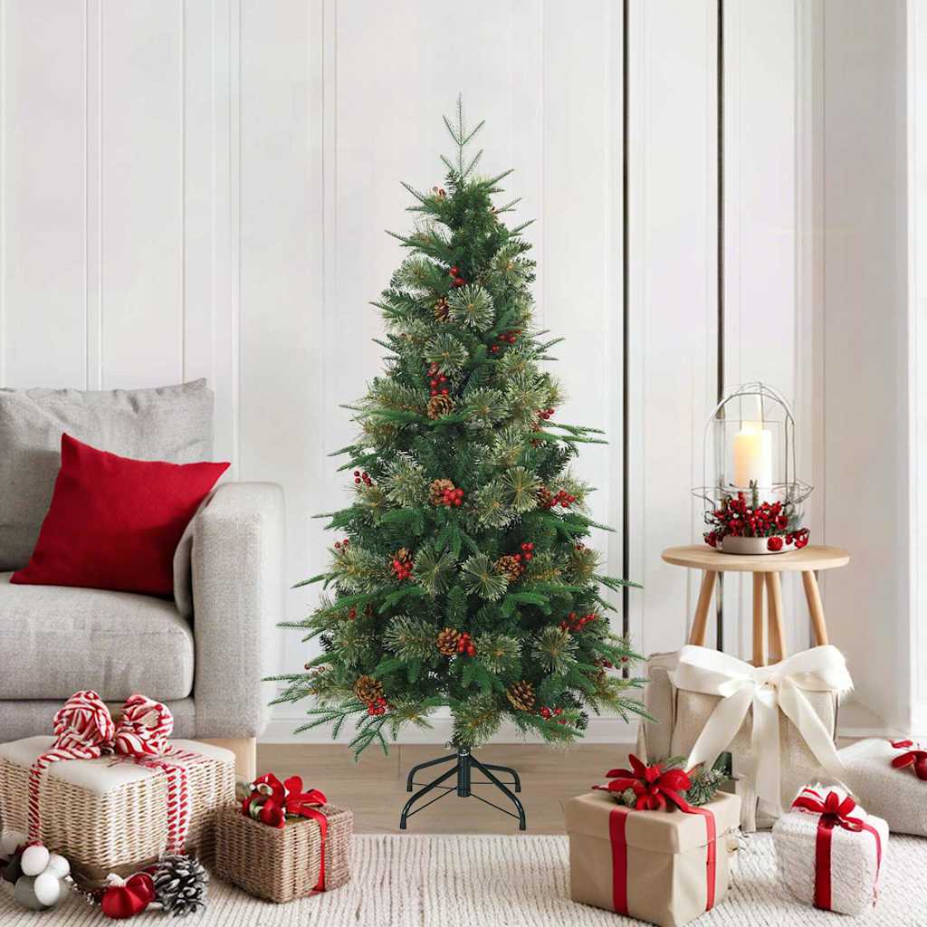 Künstlicher klappbarer Weihnachtsbaum mit Ständer Grün 120 cm