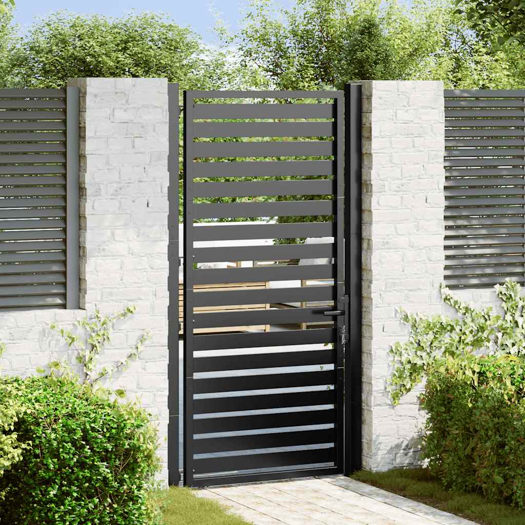 Gartentor Abschließbar Schwarz 100x100 cm Aluminium