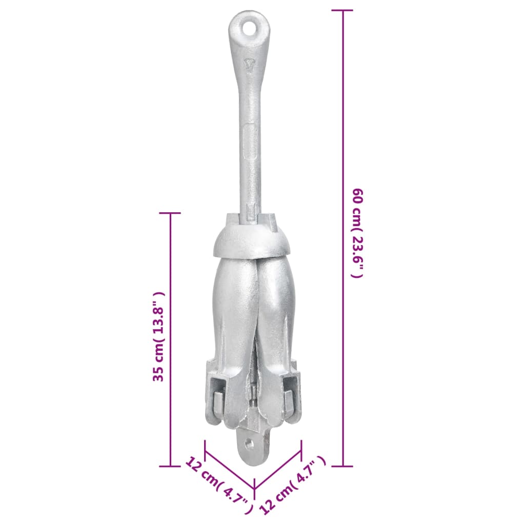 Klappanker Silber 0,7 kg Feuerverzinktes Gusseisen