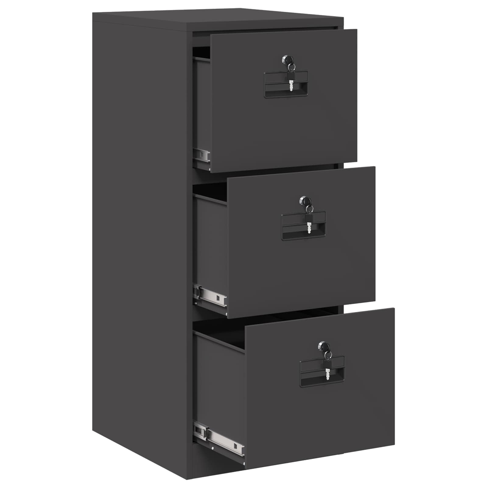 Aktenschrank 2 pcs Schwarz 44 x 50 x 139 cm Kaltgewalzter Stahl
