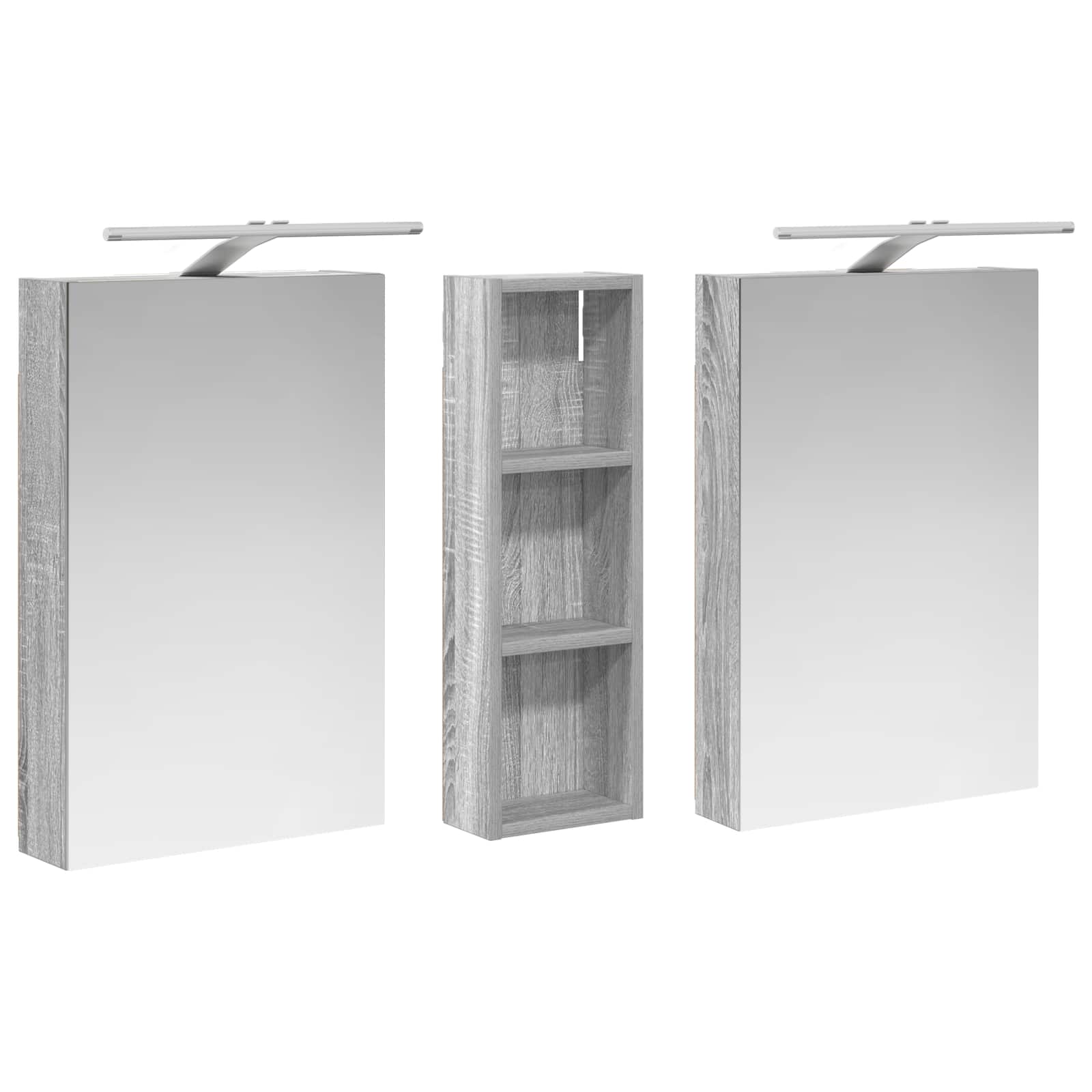 Badezimmerschrank-Set 3 pcs 80 x 10,5 x 50 cm Holzwerkstoff