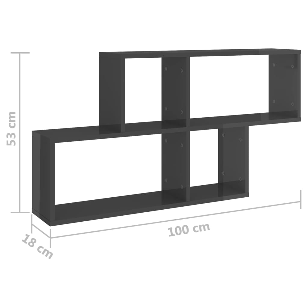 Wandregal Weiß 100x18x53 cm Holzwerkstoff