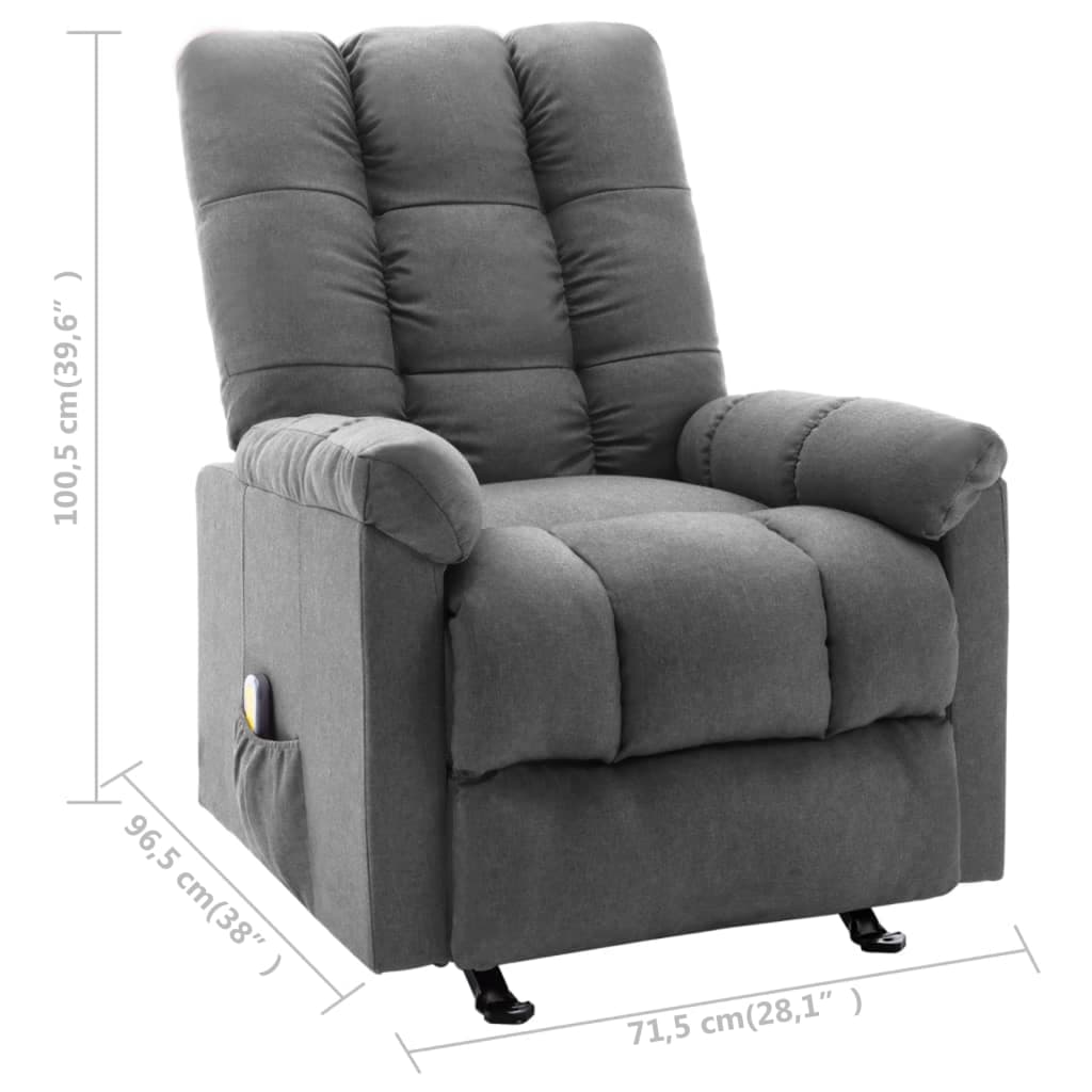 Massagesessel Hellgrau Stoff