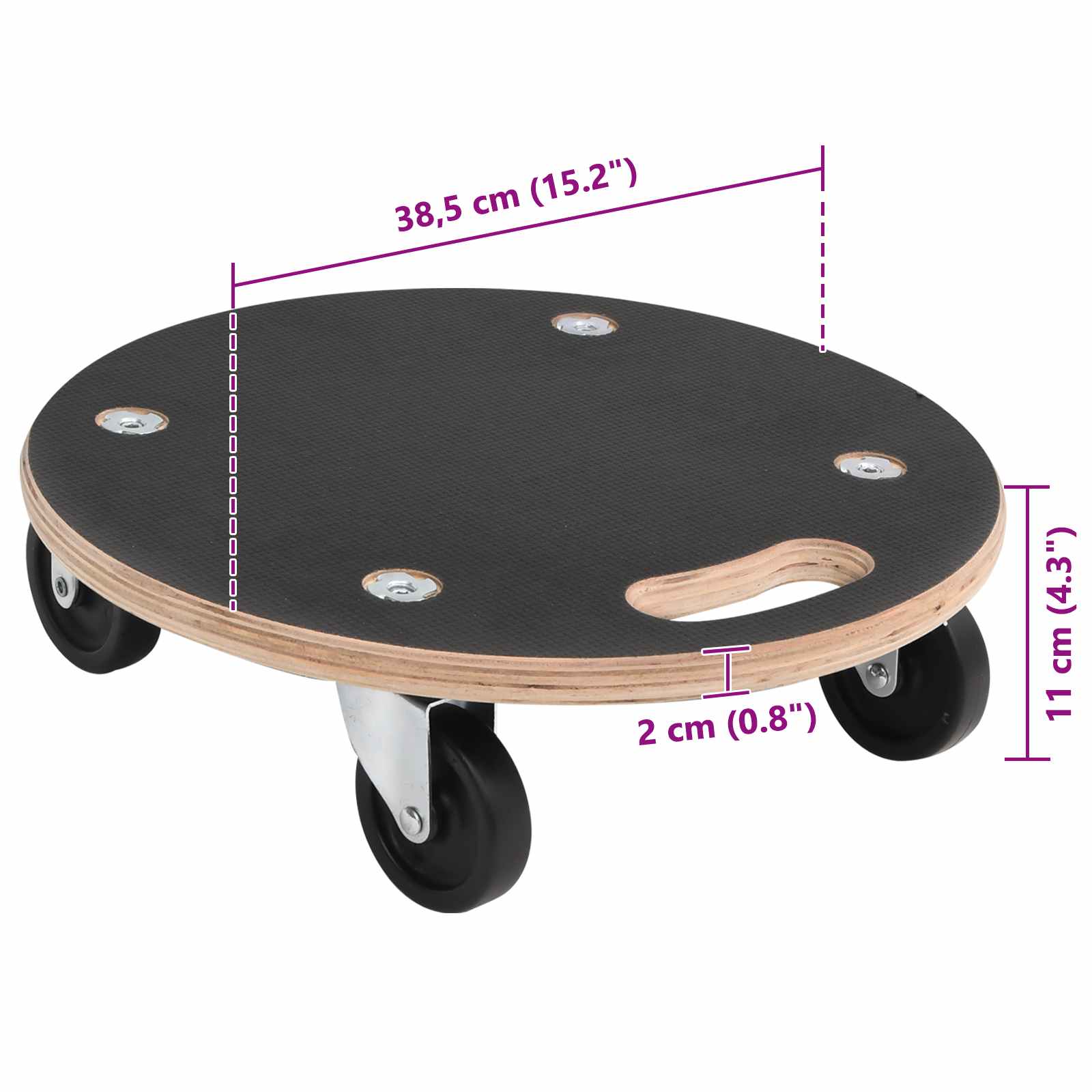 Transportroller 2 Stk. Rechteckig 60x40x11,5 cm 250 kg