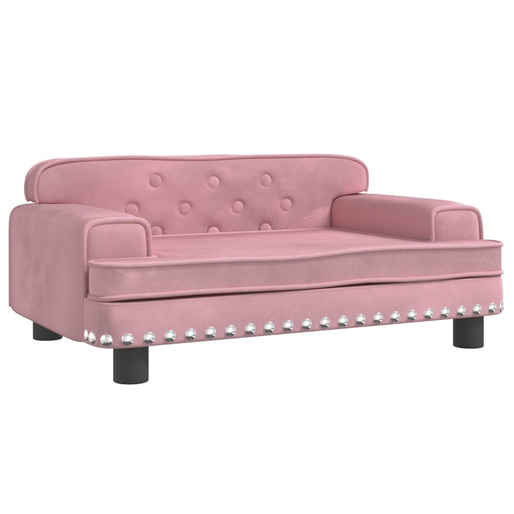 Hundebett Rosa 90x53x30 cm Samt