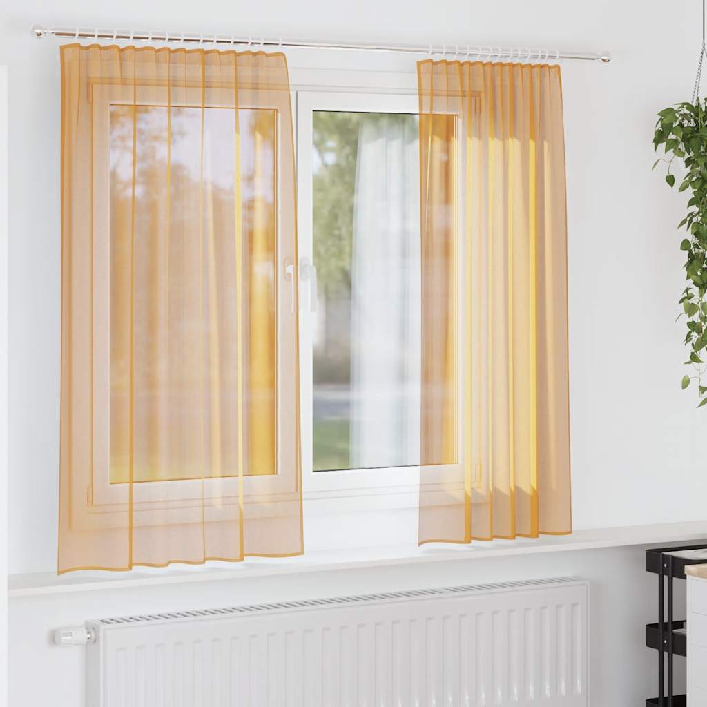Voile Vorhänge mit Ösen 2 Stk. Apfelgrün 140x140 cm