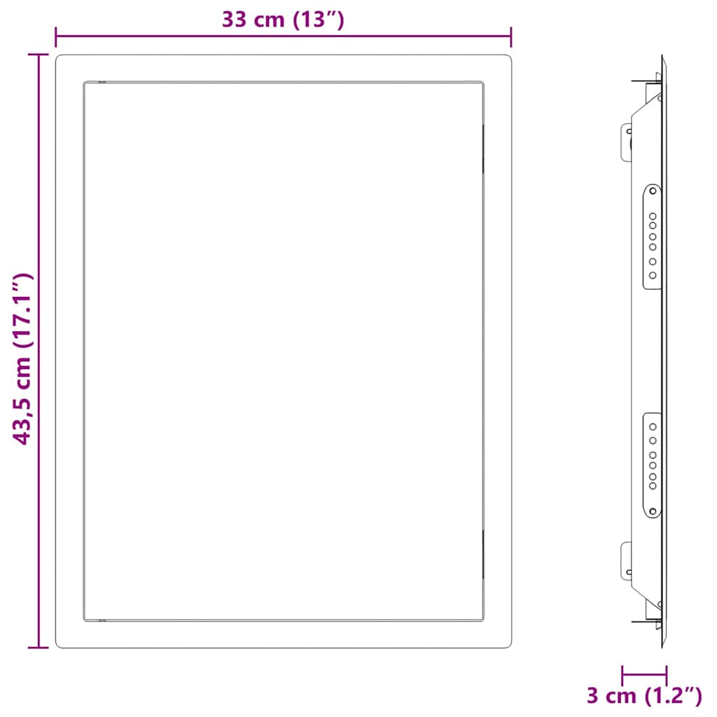 Zugangsklappe 2 pcs Weiß 23 x 23 x 3 cm Stahl