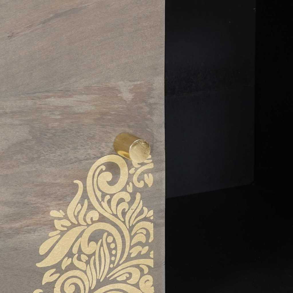 Sideboard mit Regal Braun 80 x 33 x 75 cm Massivholz Mango
