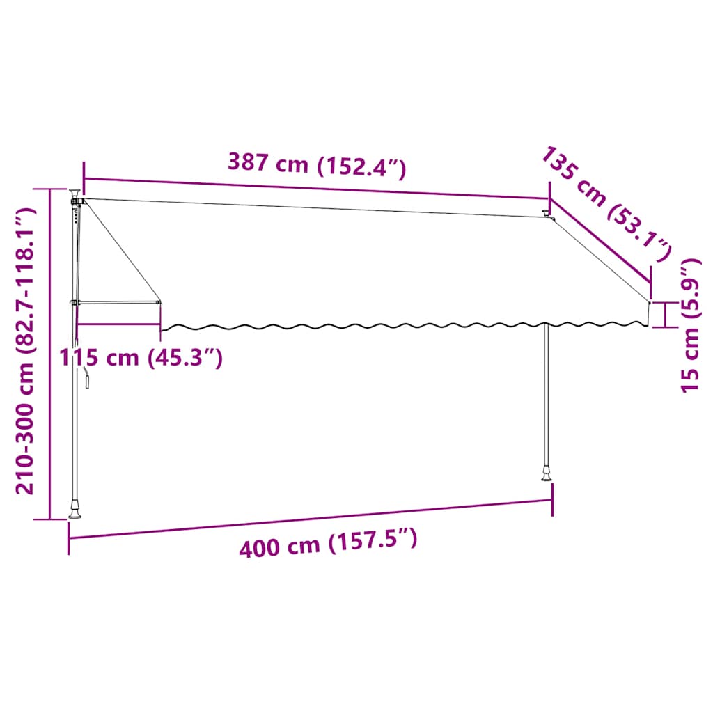 Einziehbare Markise Handbetrieben 150 cm Anthrazit