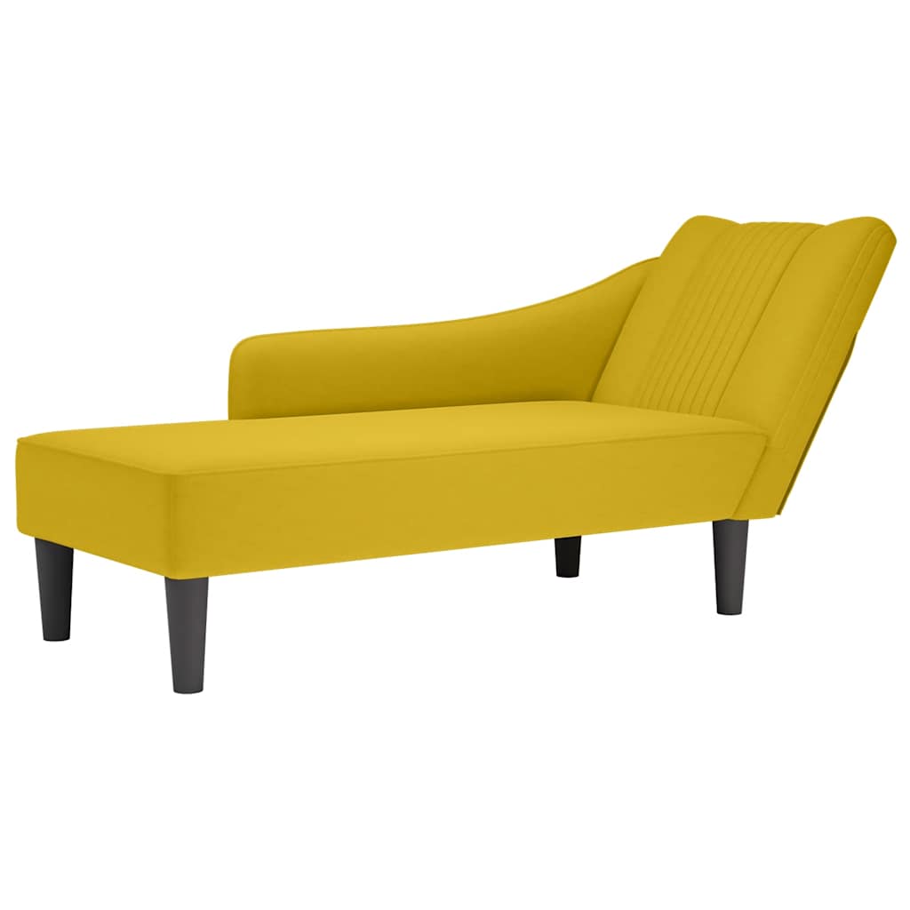 Chaiselongue mit Rechter Armlehne Blau Samt
