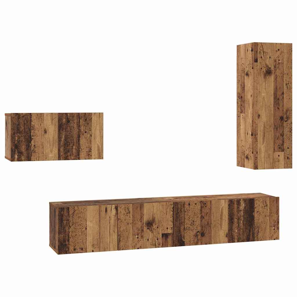 4-tlg. TV-Schrank-Set Weiß Holzwerkstoff