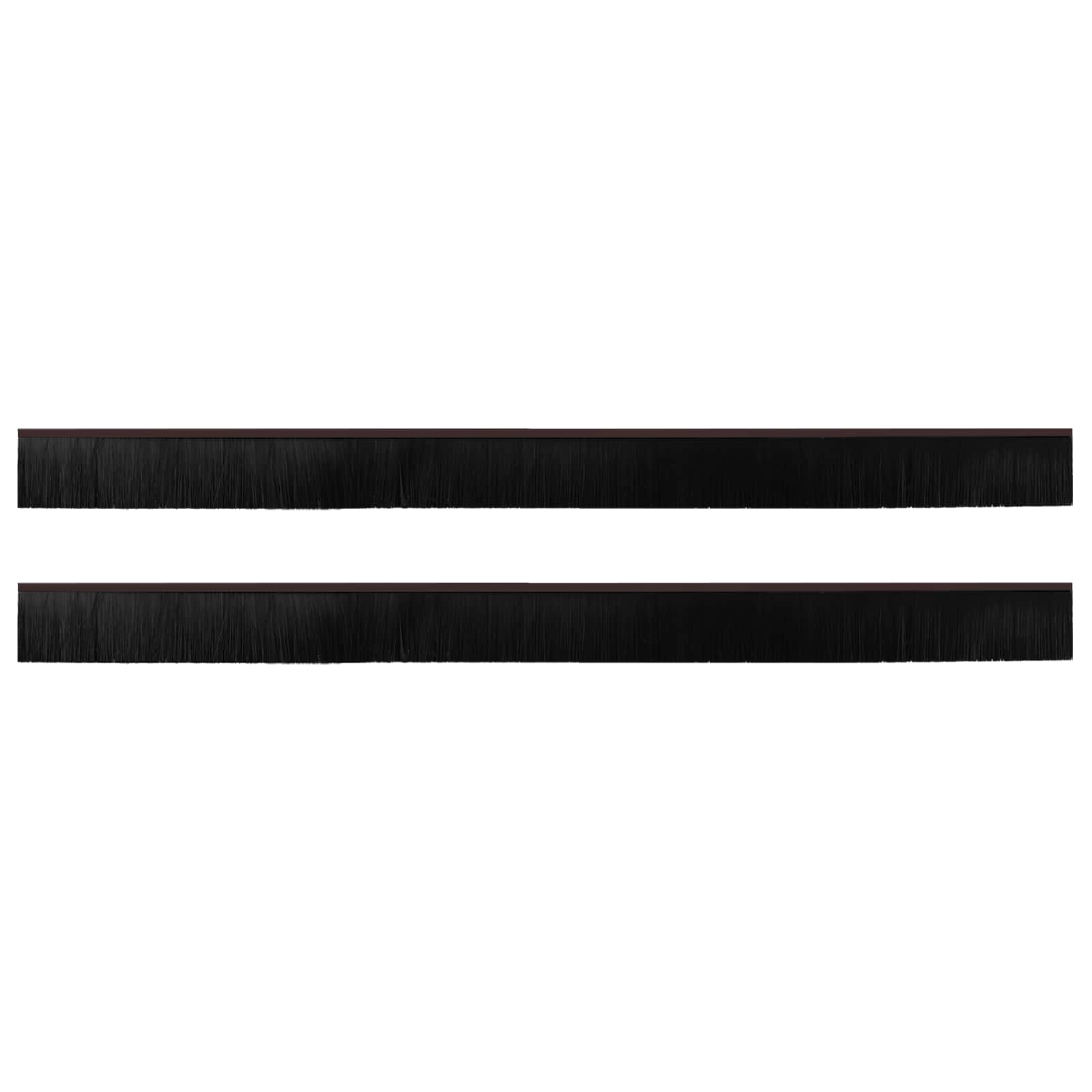 Selbstklebende Türbürstendichtungen 2 pcs Braun 100 cm