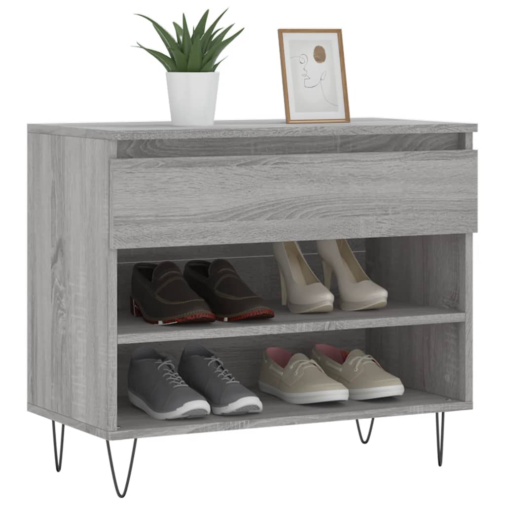 Schuhregal Räuchereiche 70x36x60 cm Holzwerkstoff