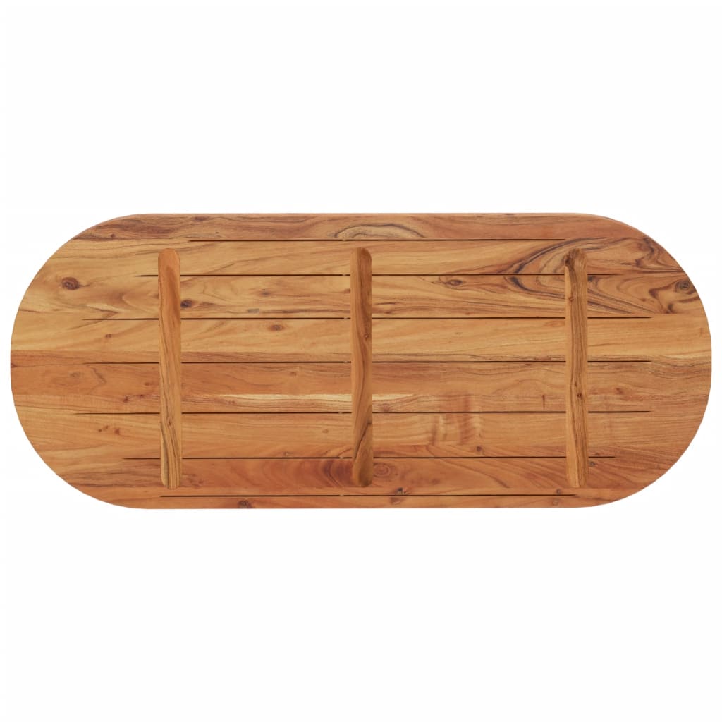 Tischplatte 110x40x2,5 cm Oval Massivholz Mango