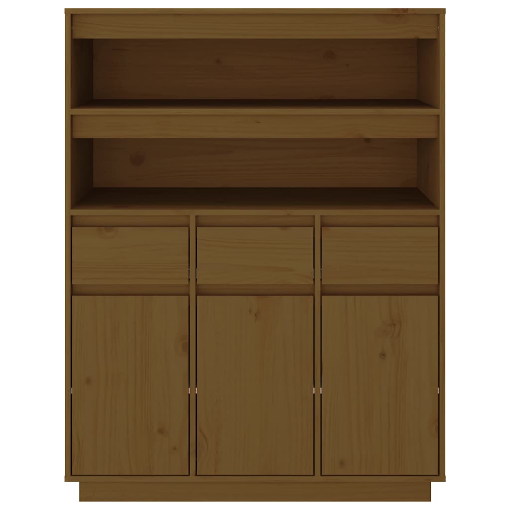 Highboard Honigbraun 89x40x116,5 cm Massivholz Kiefer