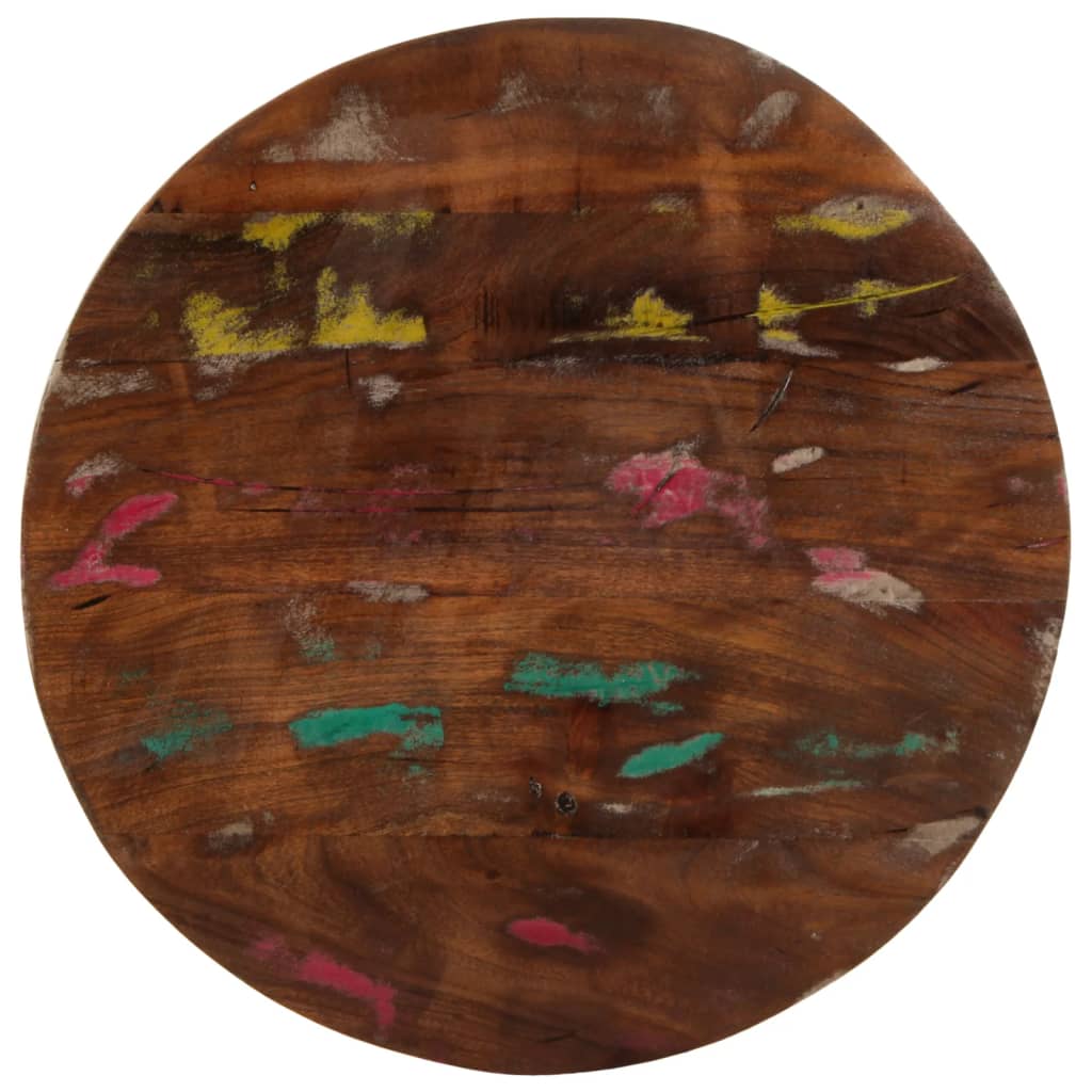 Tischplatte Ø 40x2,5 cm Rund Raues Massives Mangoholz