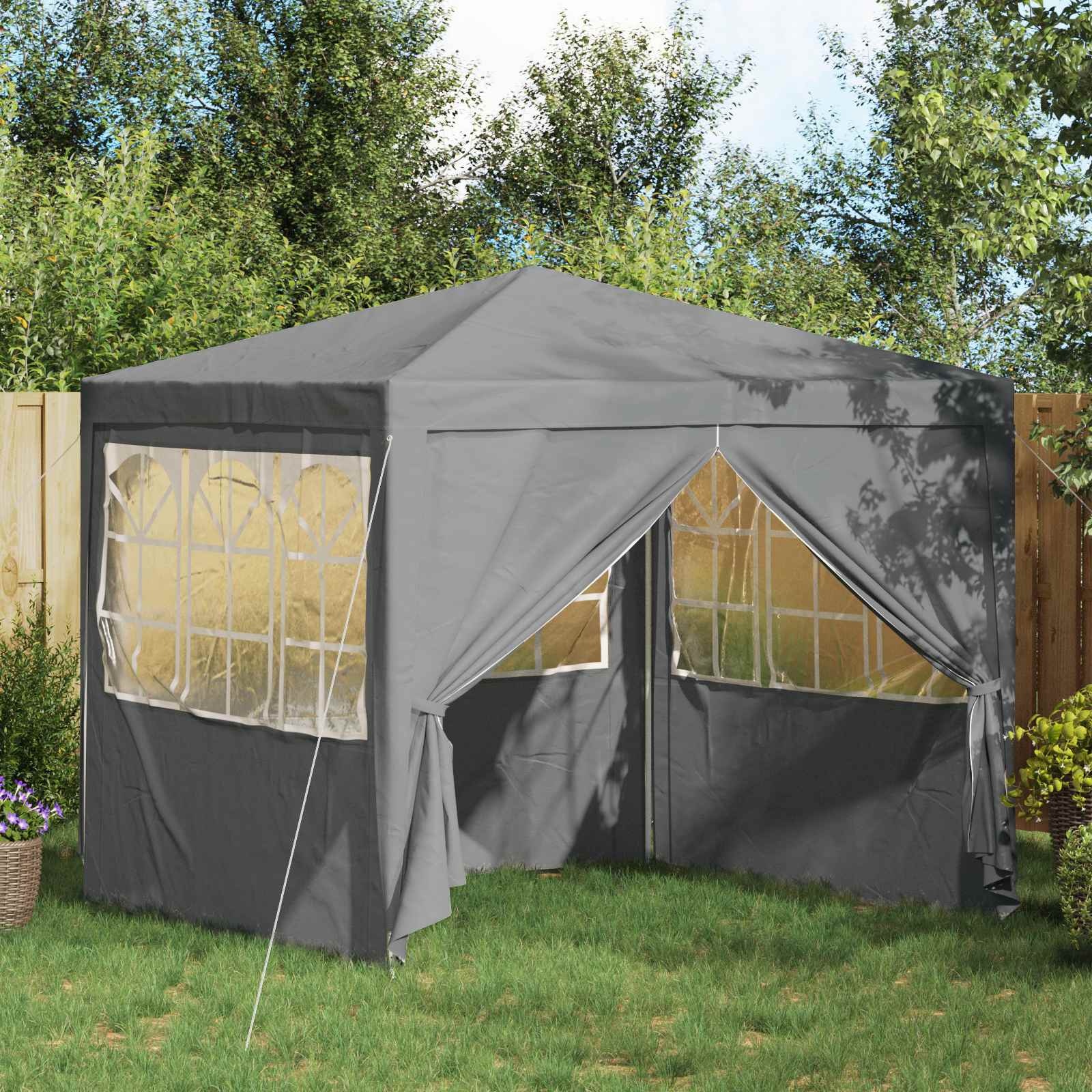 Party-Zelt Rot 200 x 200 x 240 cm PE und Stahl