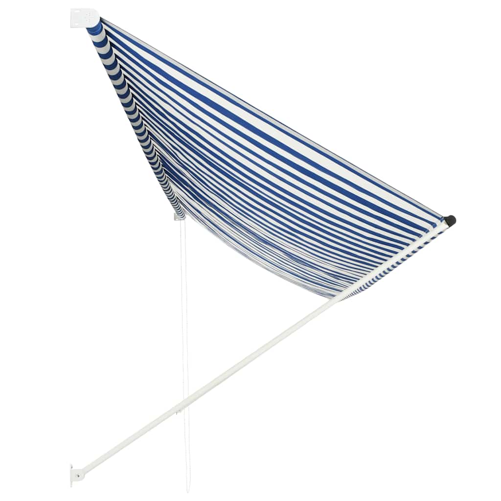 Einziehbare Markise 150×150 cm Blau und Weiß