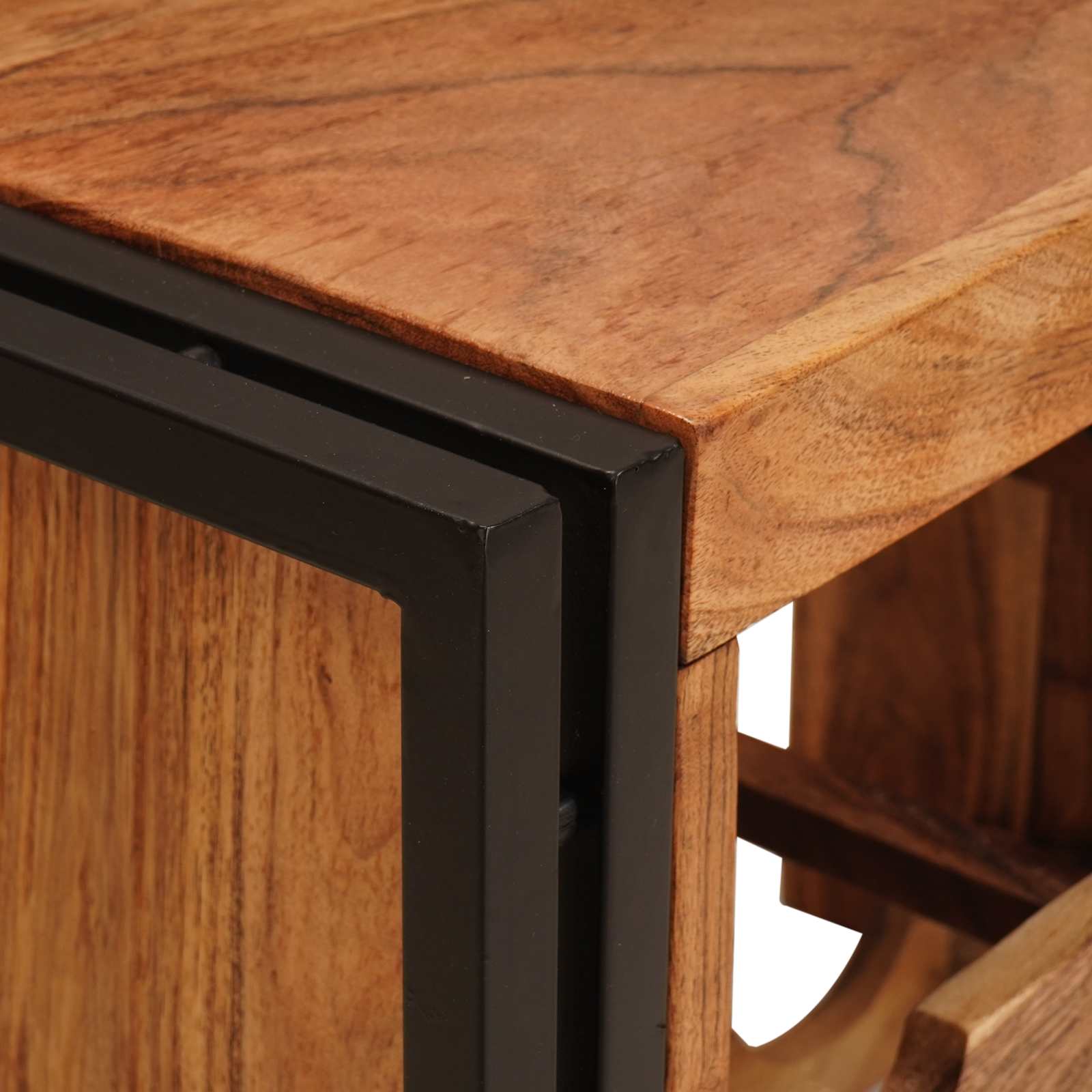 Weinregal Braun 60 x 45 x 33 cm Massives grobes Mangoholz
