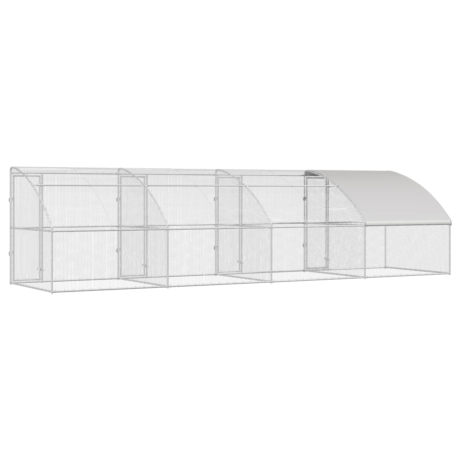 Hühnerkäfig 2 pcs Silber 400 x 200 x 200 cm Stahl und PE